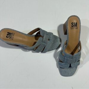 SM New York Women's Denim Slide Heels